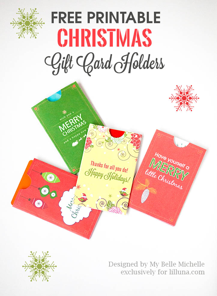 free holiday gift card holder printables