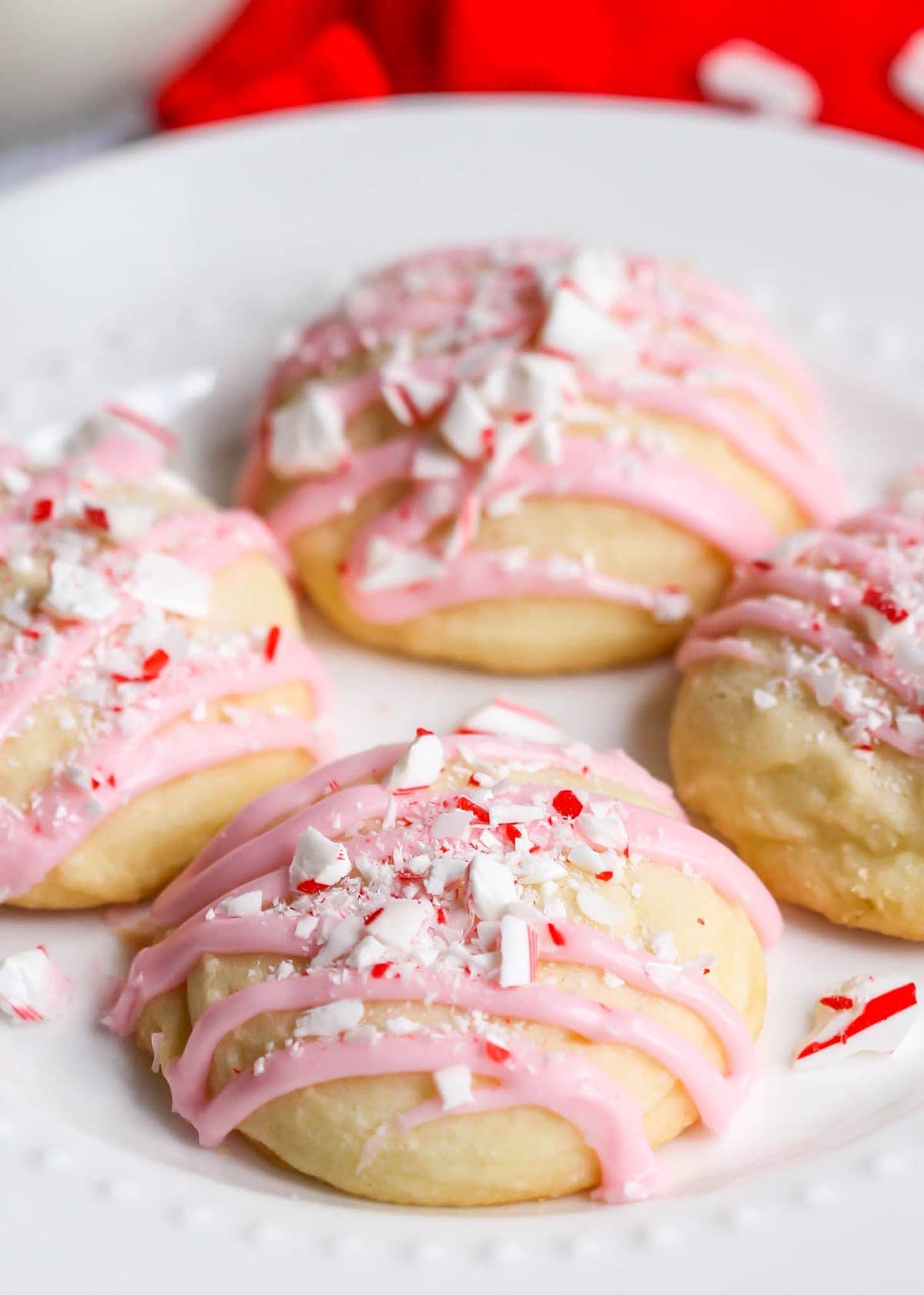 Peppermint Meltaway Cookies on plate