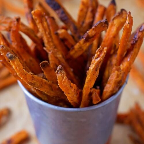 Sweet Potato Fries (Extra Crispy, Oven-baked)