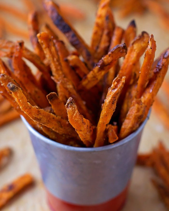 Close up of Crispy Sweet Potato Fries
