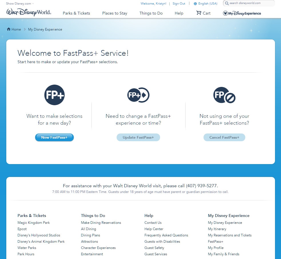 Booking FastPasses