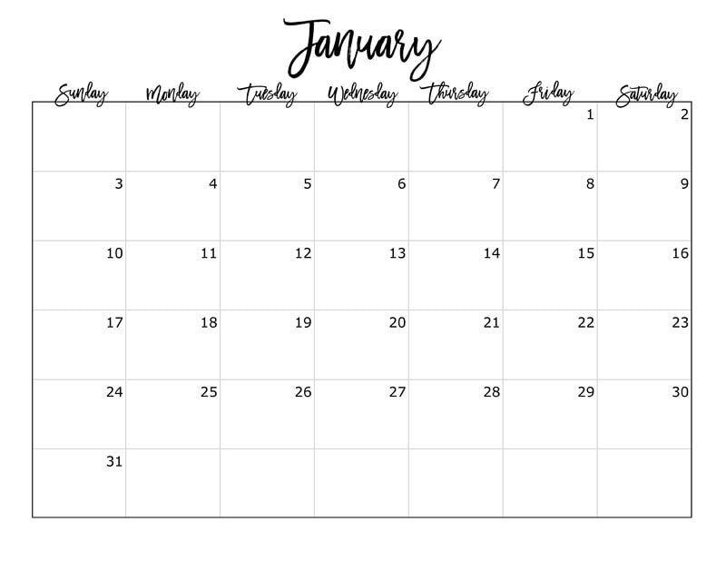 FREE 2016 Printable Calendar