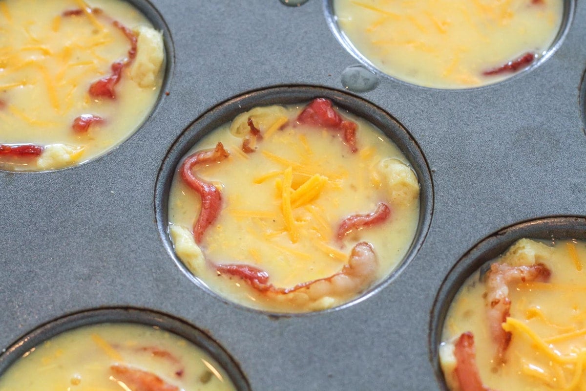 Bacon Egg Cups in muffin tin