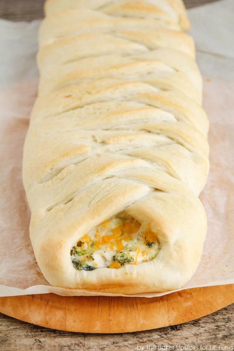 Cheesy Chicken Broccoli Braid Comforting Delish Lil Luna