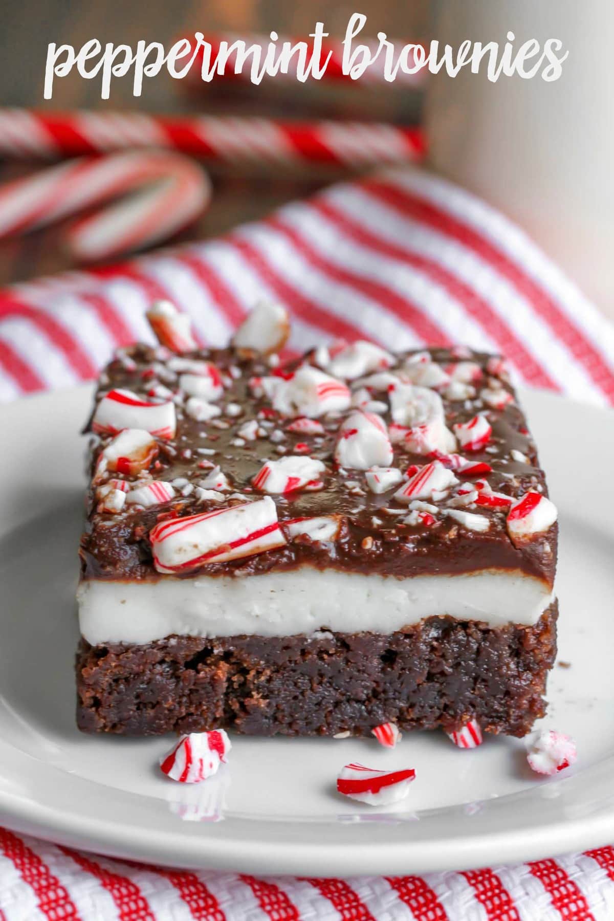 white chocolate peppermint brownies