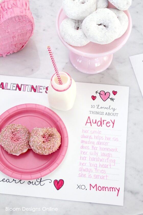 FREE Printable Valentines Placemat | Lil' Luna