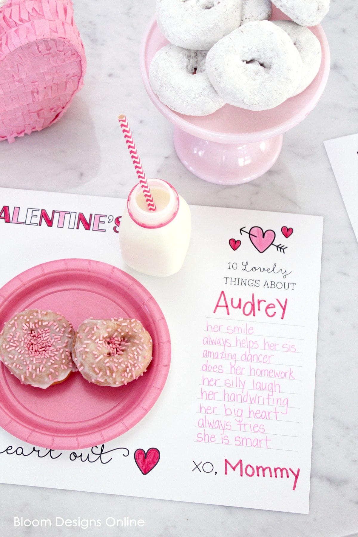 Personalized Valentine's Day Placemat for Girls — When it Rains Paper Co.