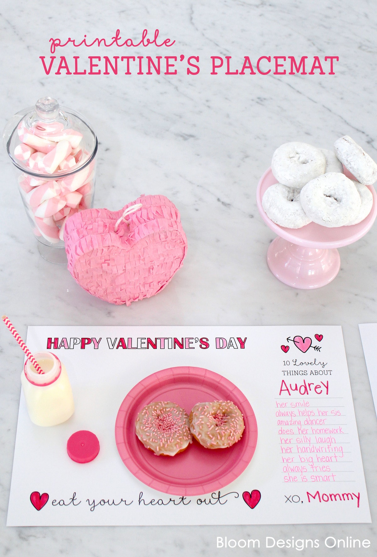 FREE Printable Valentine's Day Placemats - such a cute idea to use for parties or for February 14th!!