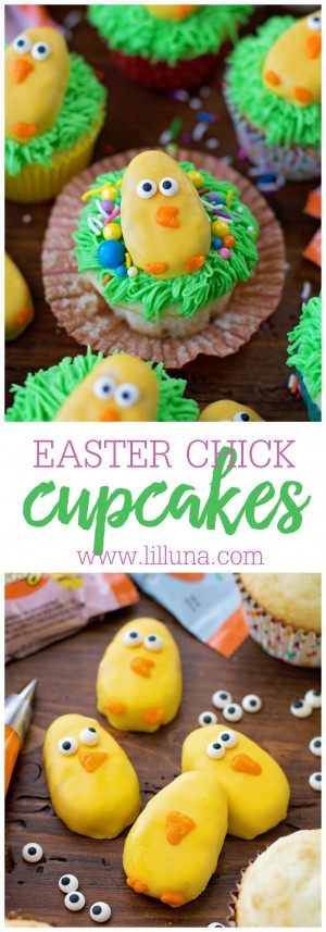 Cute & Simple Easter Cupcakes with Reese's Eggs | Lil' Luna