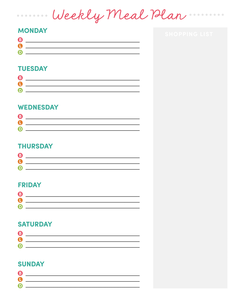 FREE Weekly Meal Plan + Grocery List Printable - a great way to stay organized this year!!