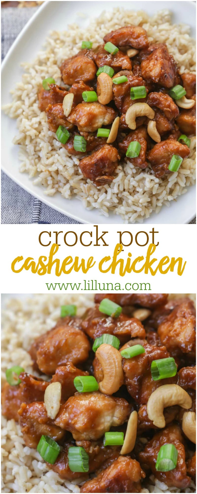 Crock Pot Cashew Chicken {Over Rice or Noodles} | Lil' Luna