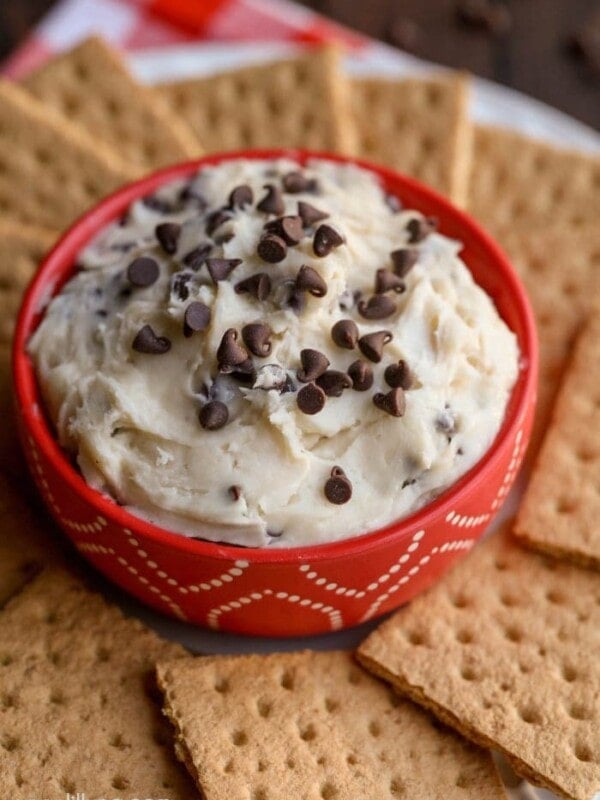 chocolate chip dip in bowl