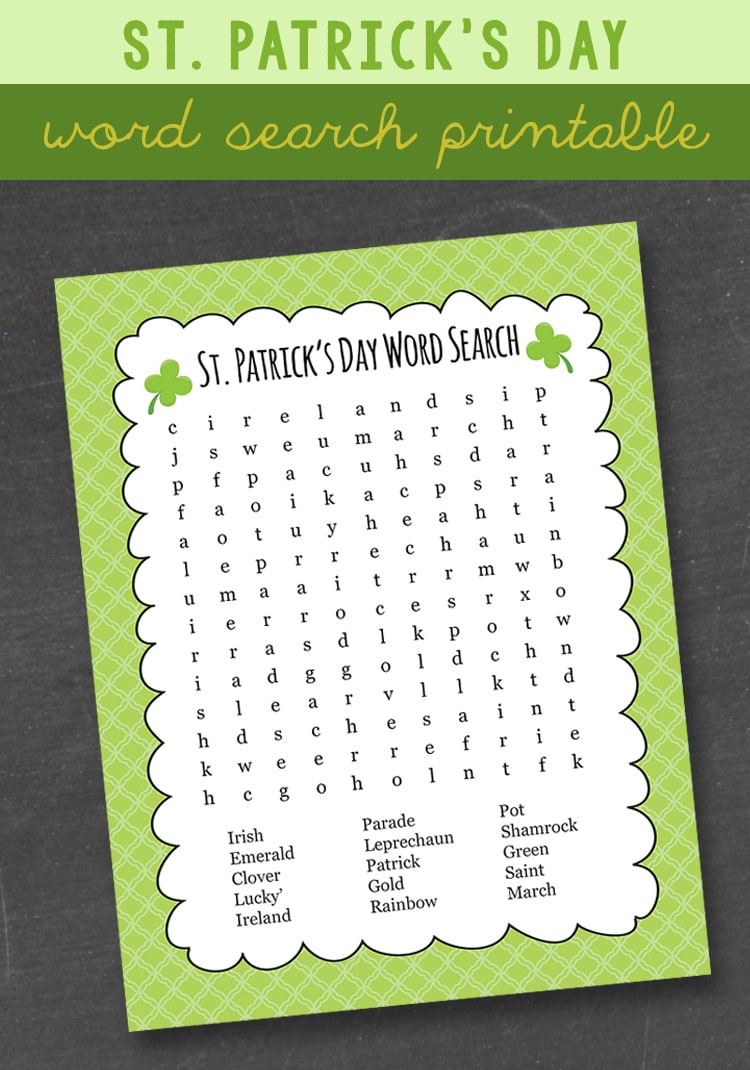 FREE St. Patrick's Day Word Search - the kids love these!