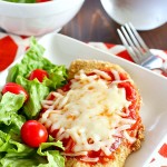 Comfort food gets lightened up with this Skinny Chicken Parmesan! Healthy, easy and totally delicious!