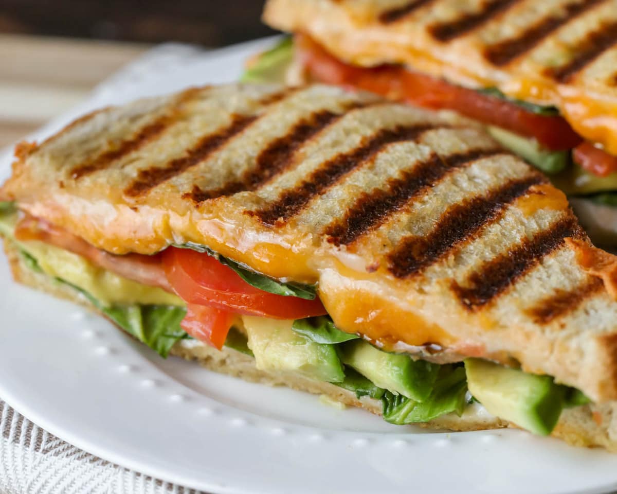 Vegetarian panini on plate