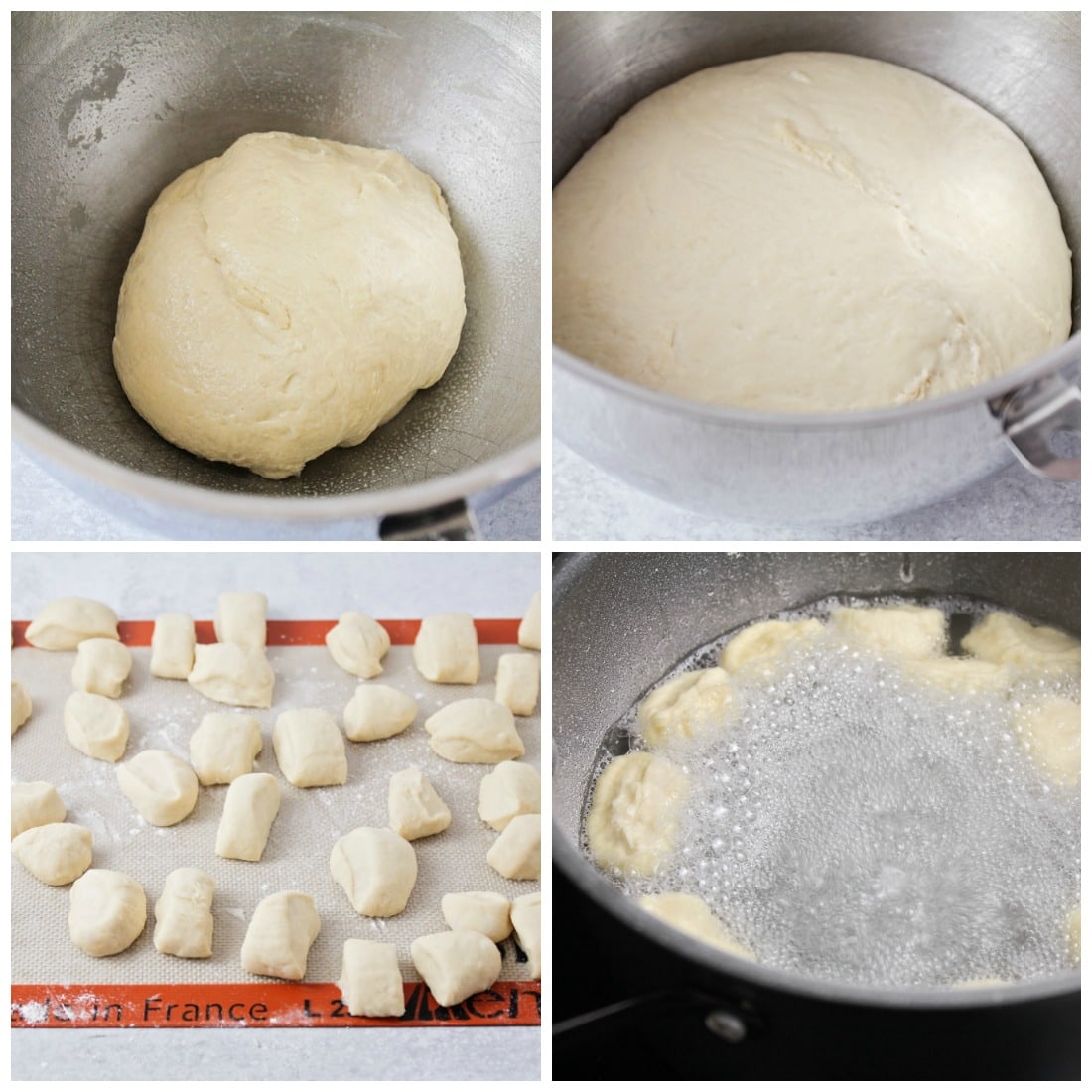 Step by step photos of how to make pretzel bites