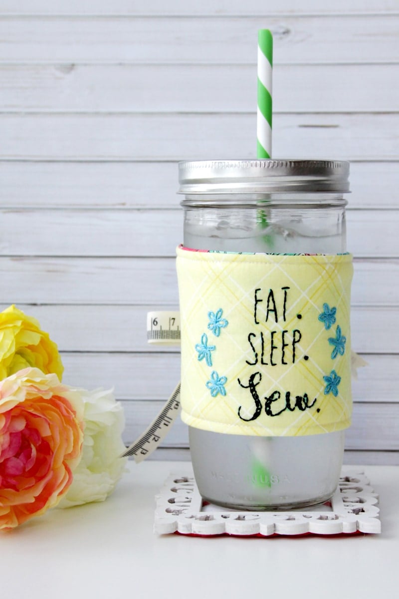 Easy Embroidered Mason Jar Pincushion Lil' Luna