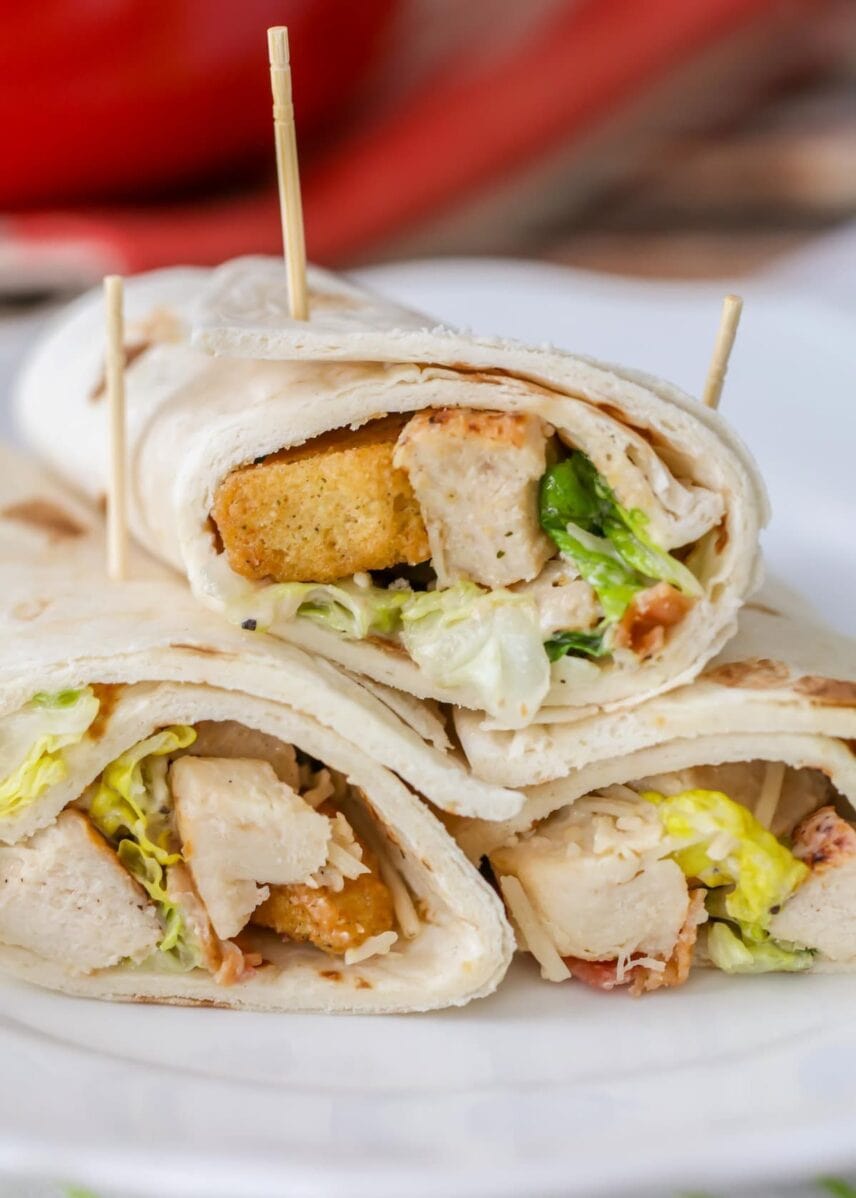 Grilled Chicken Caesar Wraps {Yummy & Healthy} - Lil' Luna