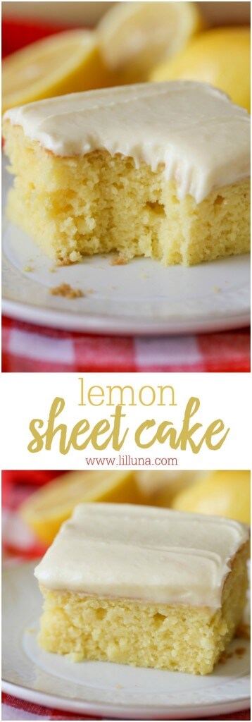 Easy Lemon Cake {Super Moist Lemon Sheet Cake} | Lil' Luna