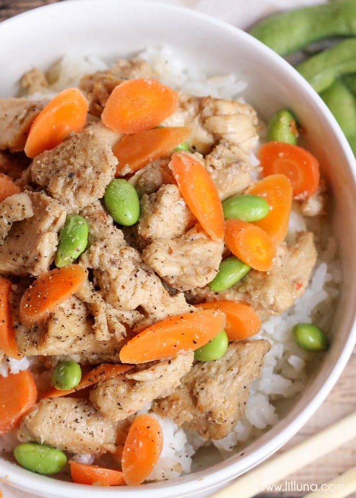 Edamame Chicken Stir Fry - Lil' Luna