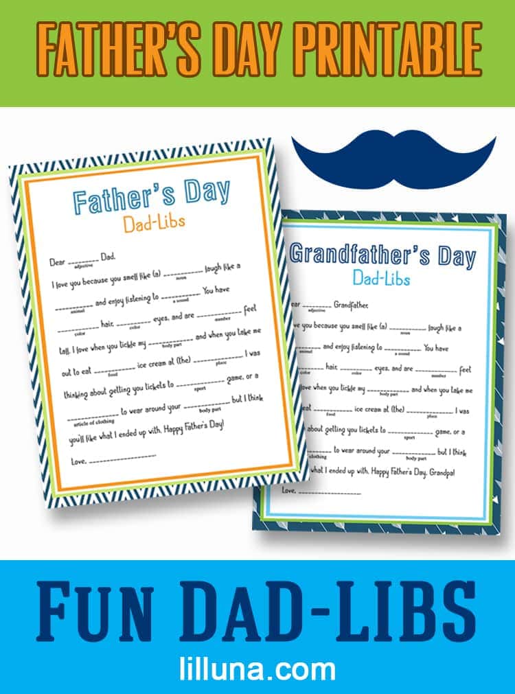 FREE Father's Day DadLib Printable Lil' Luna