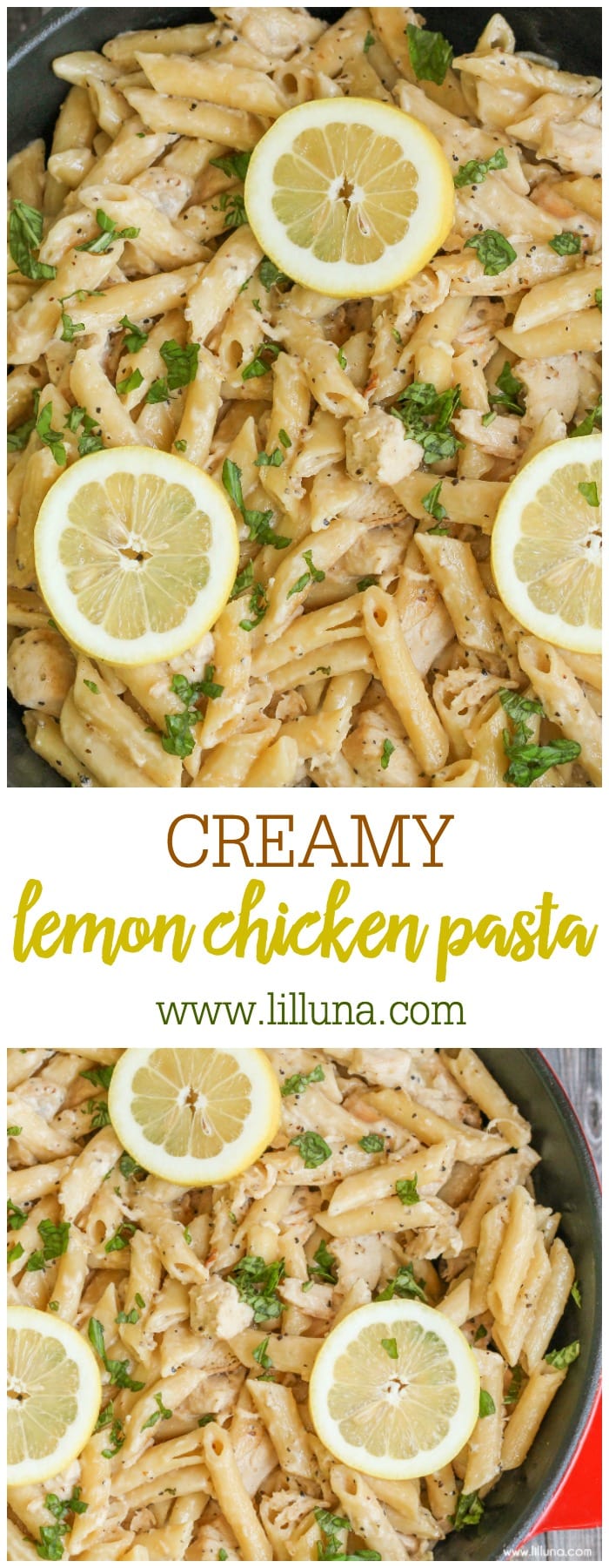 Creamy Lemon Chicken Pasta {Easy + Cheesy} | Lil' Luna