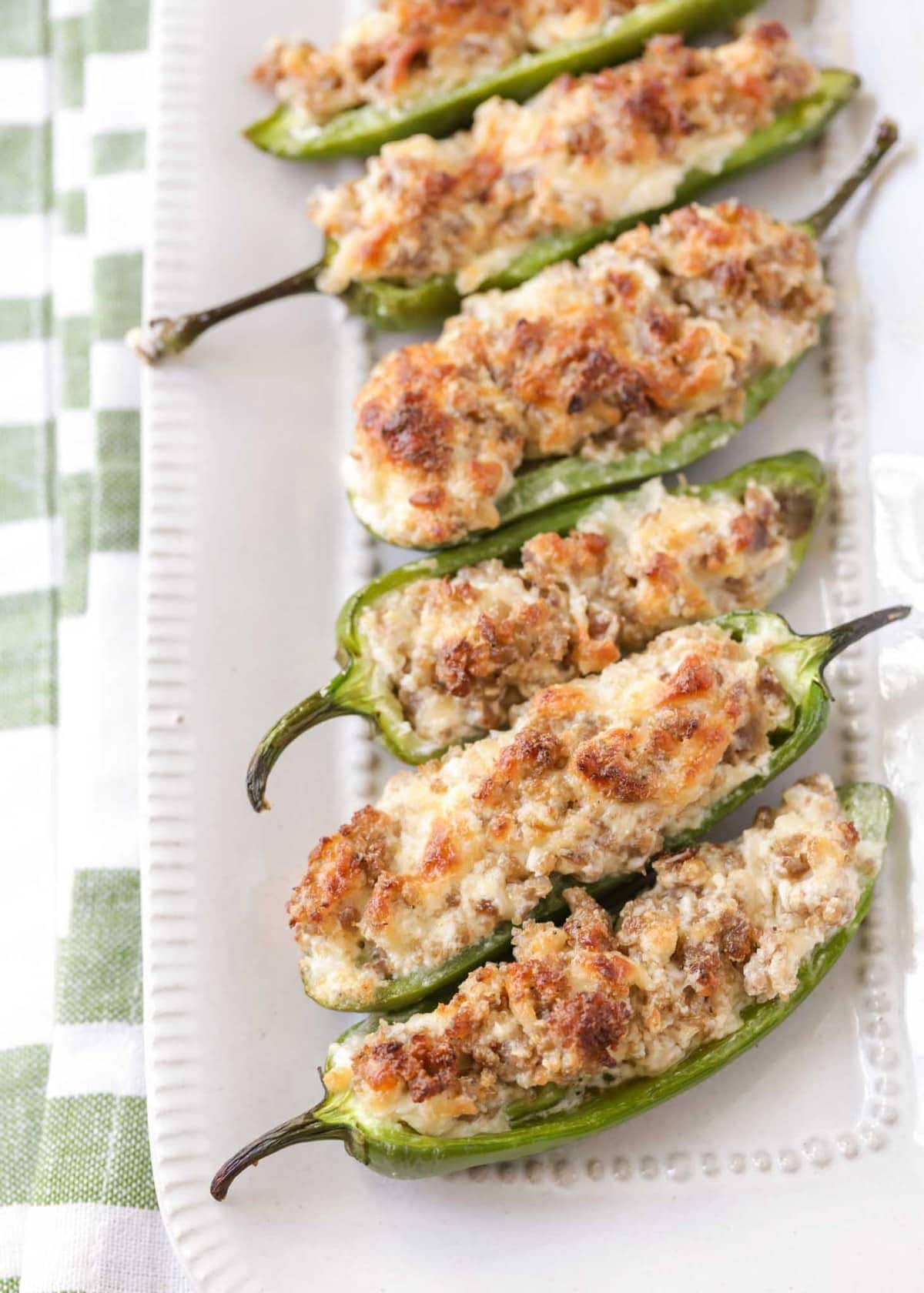 Cream Cheese and Sausage Stuffed Jalapeno Peppers
