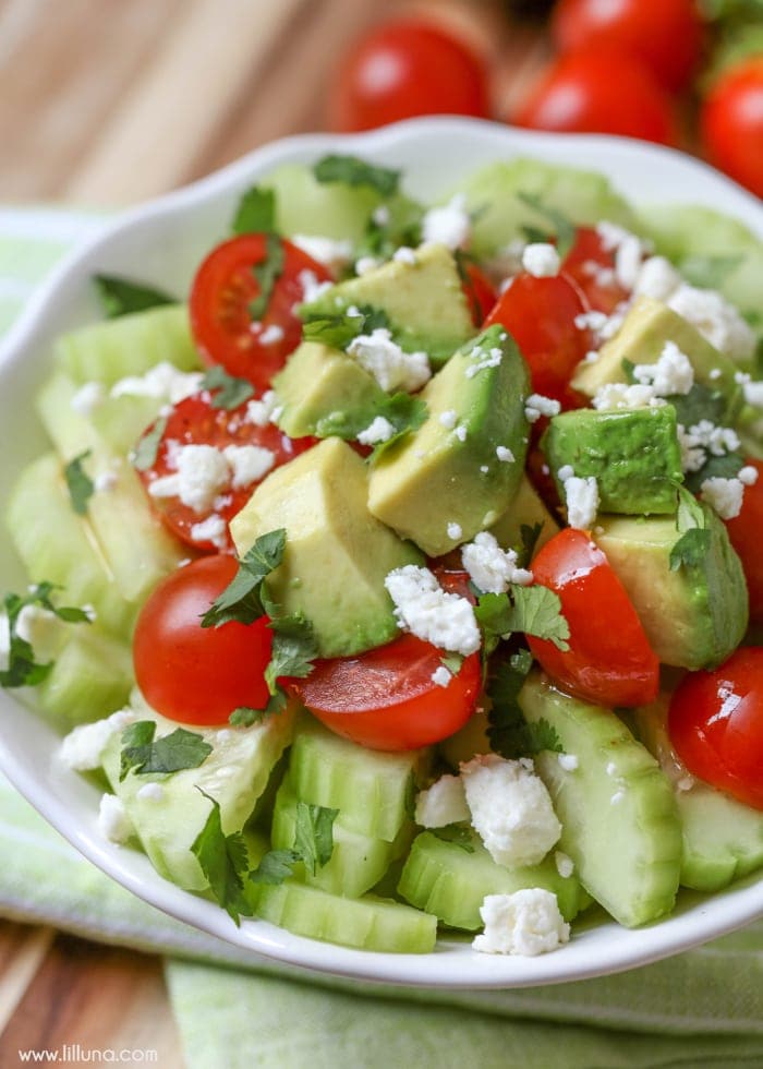 Tomato Cucumber Avocado Salad - Lil' Luna