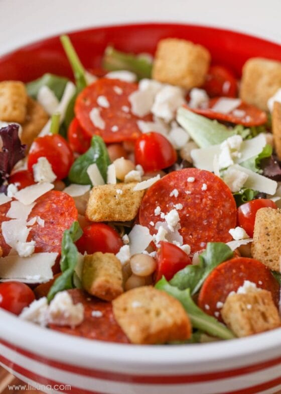 Pizza Salad {Refreshing Summer Salad} Lil' Luna
