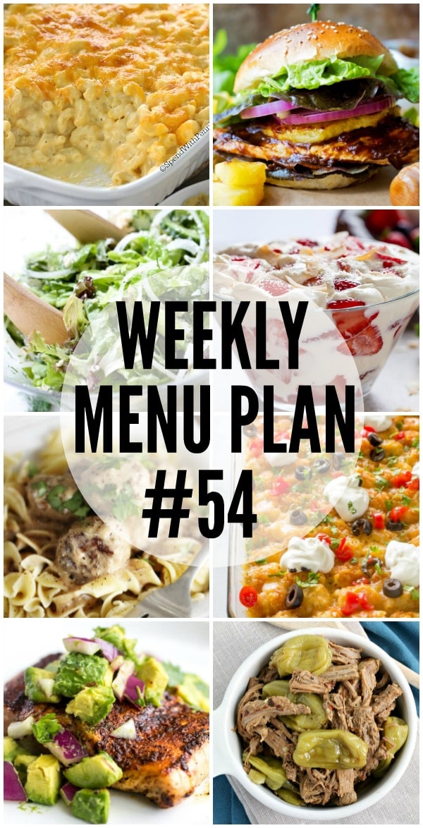 Weekly Menu Plan 54 - Lil' Luna