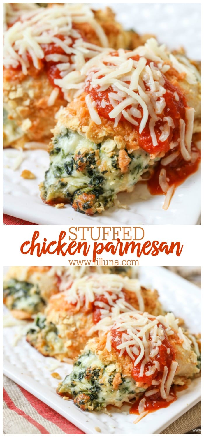 {Baked} Stuffed Chicken Parmesan Recipe | Lil' Luna