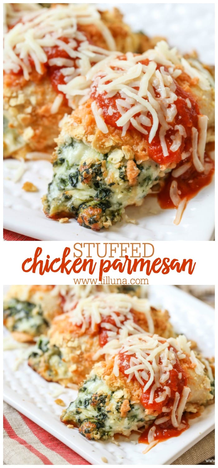 {Baked} Stuffed Chicken Parmesan Recipe | Lil' Luna