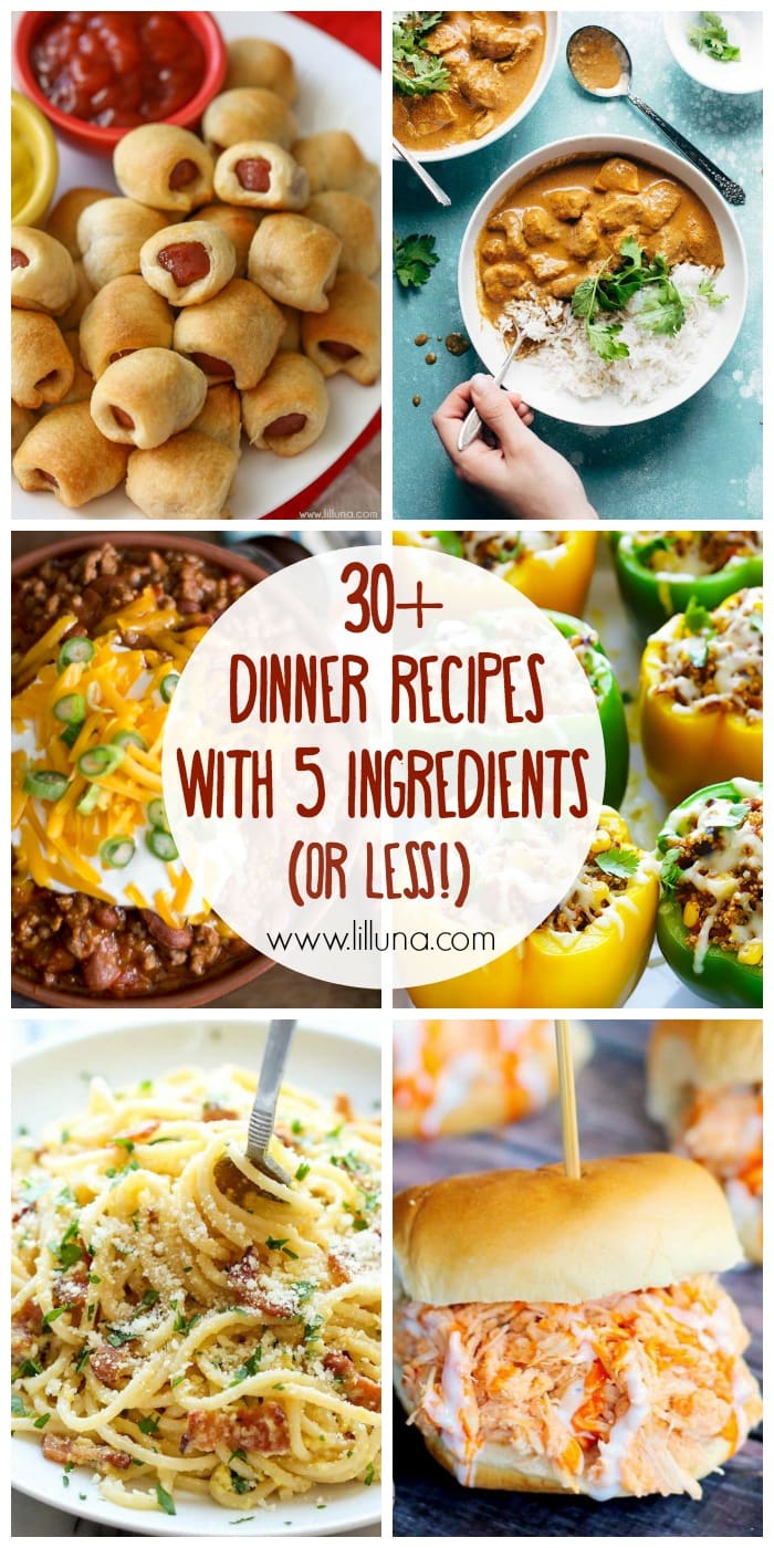 30+ 5 Ingredient (or less!) Dinner Recipes - Lil' Luna