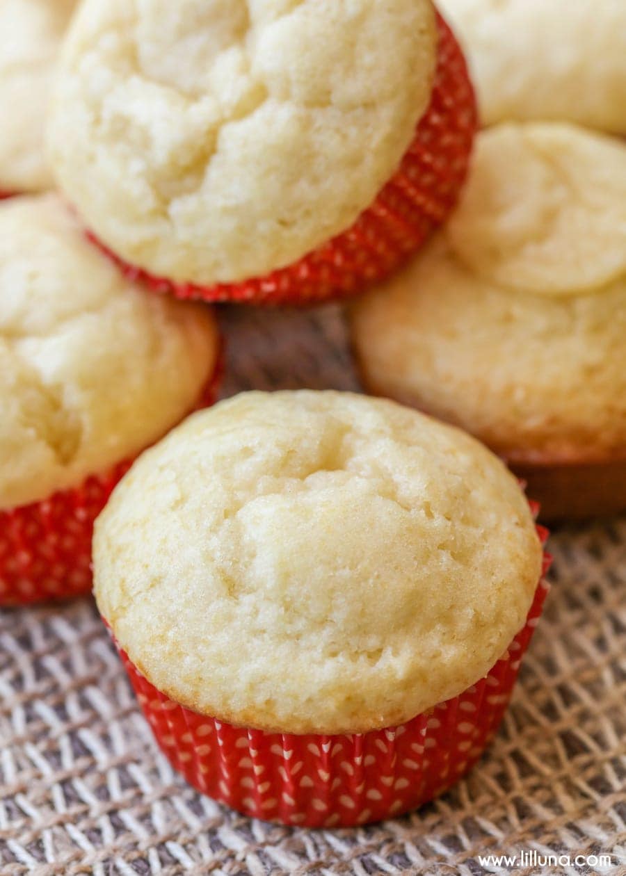 Close up of stacked sweet honey muffins