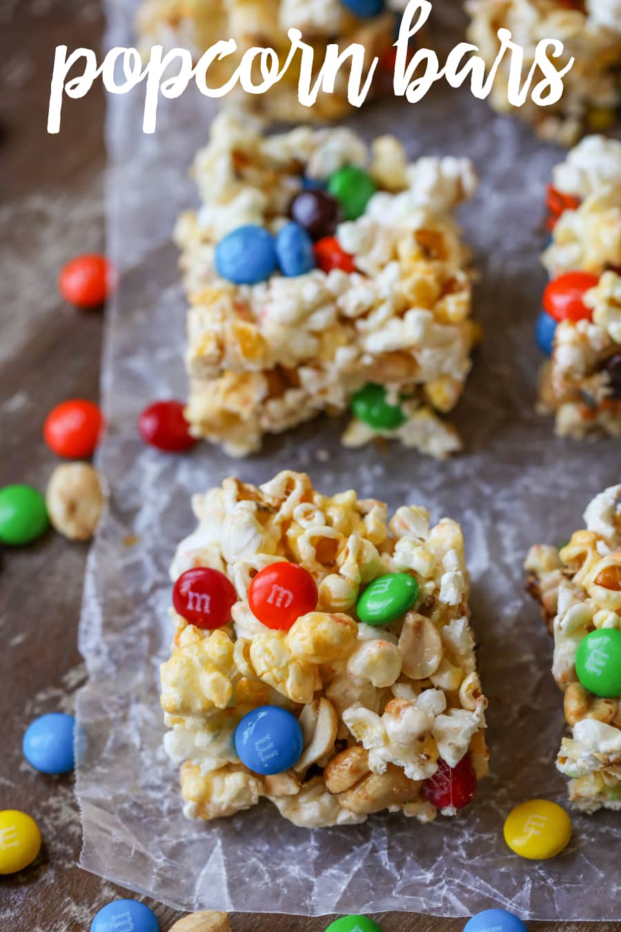 Popcorn Bars cut on wax paper