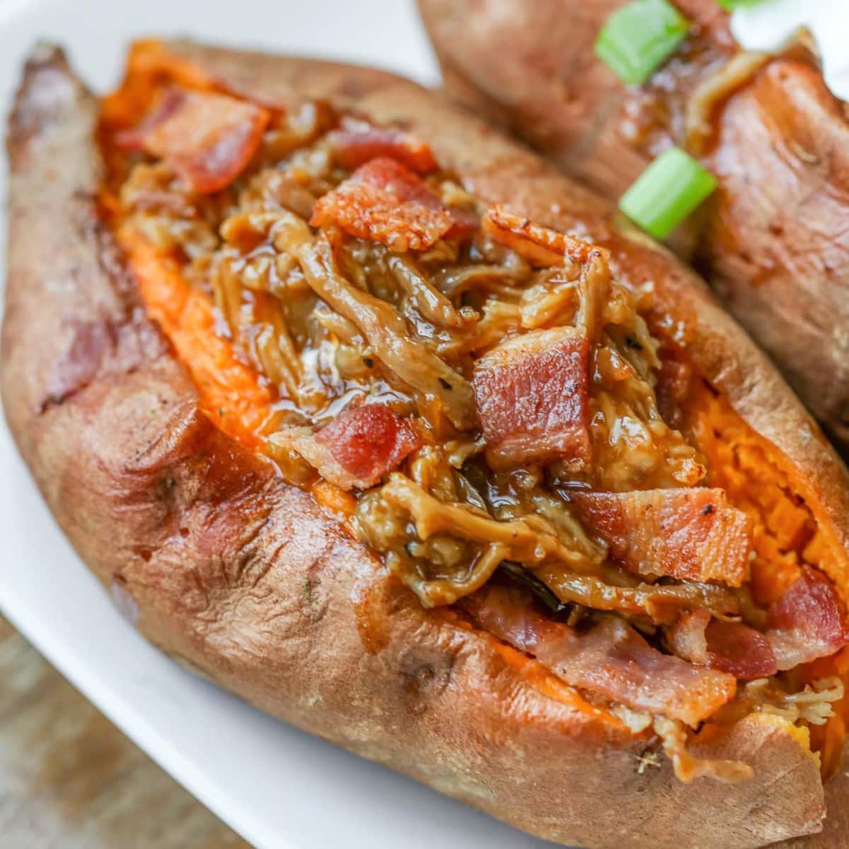 Sweet Potatoes filled with pork and bacon