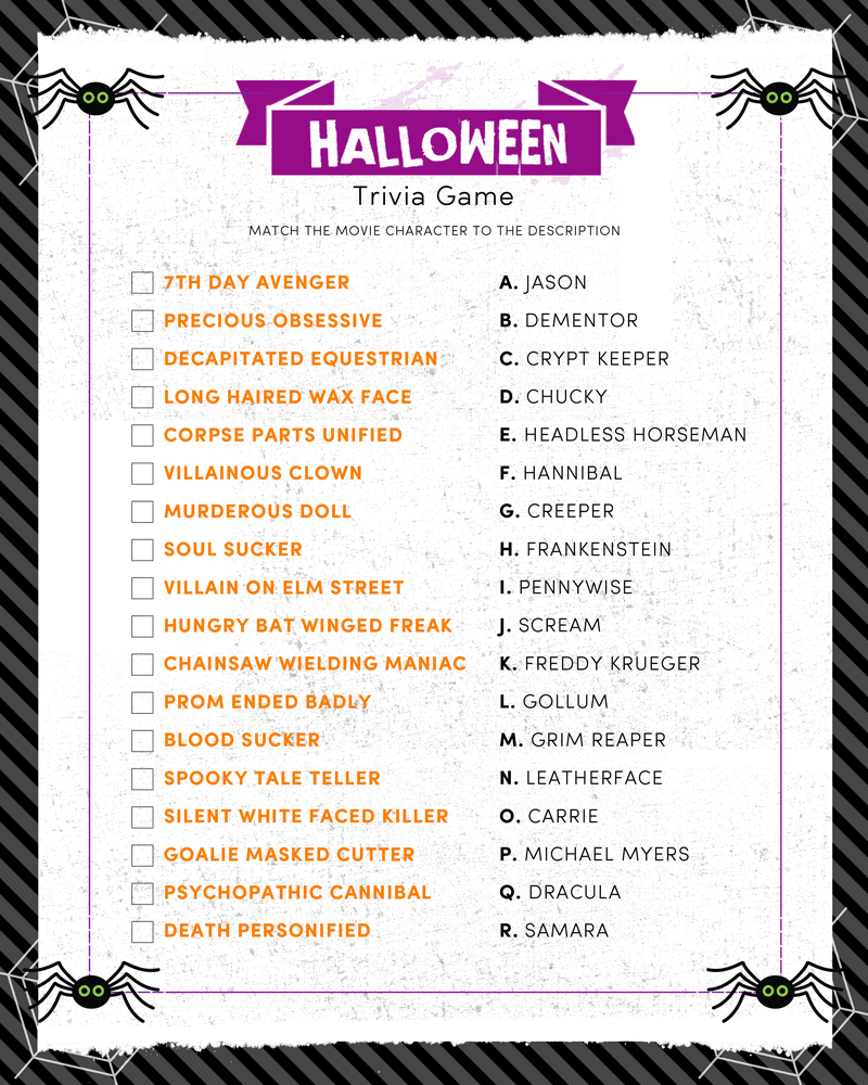 Halloween Trivia Print Lil' Luna