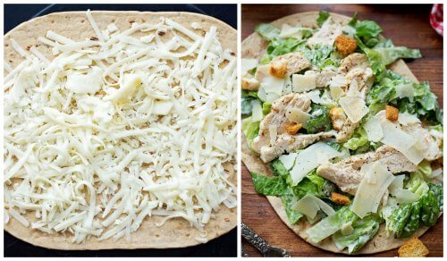 Flatout Pizza {Caprese + Chicken Caesar} | Lil' Luna