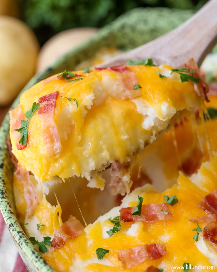 Cheesy Stuffed Mashed Potatoes - Lil' Luna