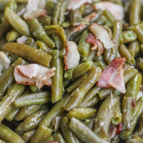 Crock Pot Green Beans with Bacon - Just 4 Ingredients!