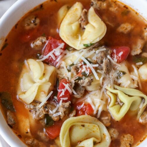 Easy Sausage Tortellini Soup {Ready in 20 Minutes!} | Lil' Luna