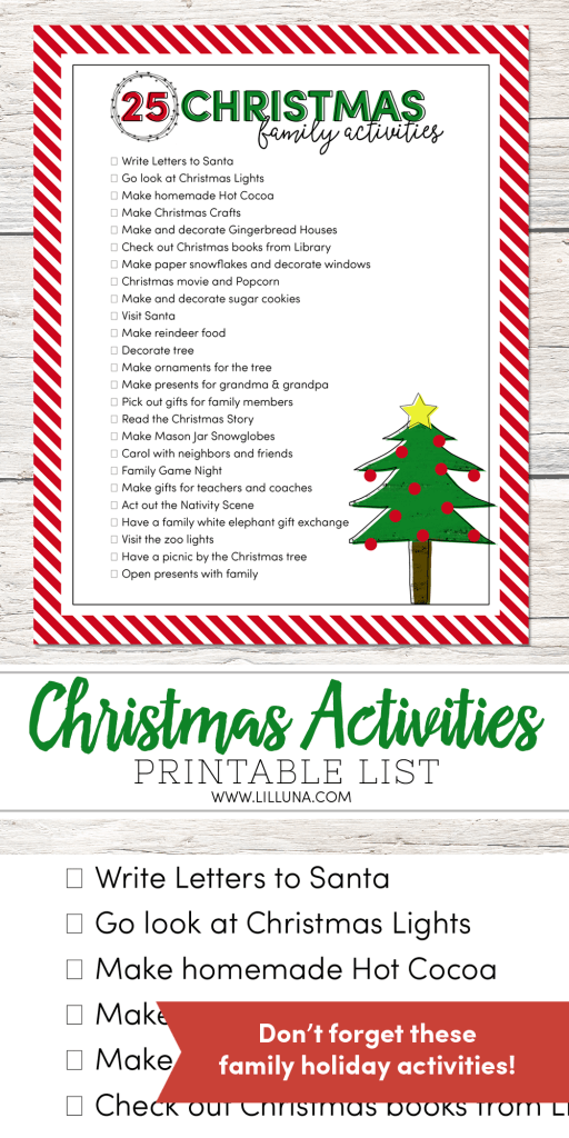 25 Christmas Family Activities - Lil' Luna