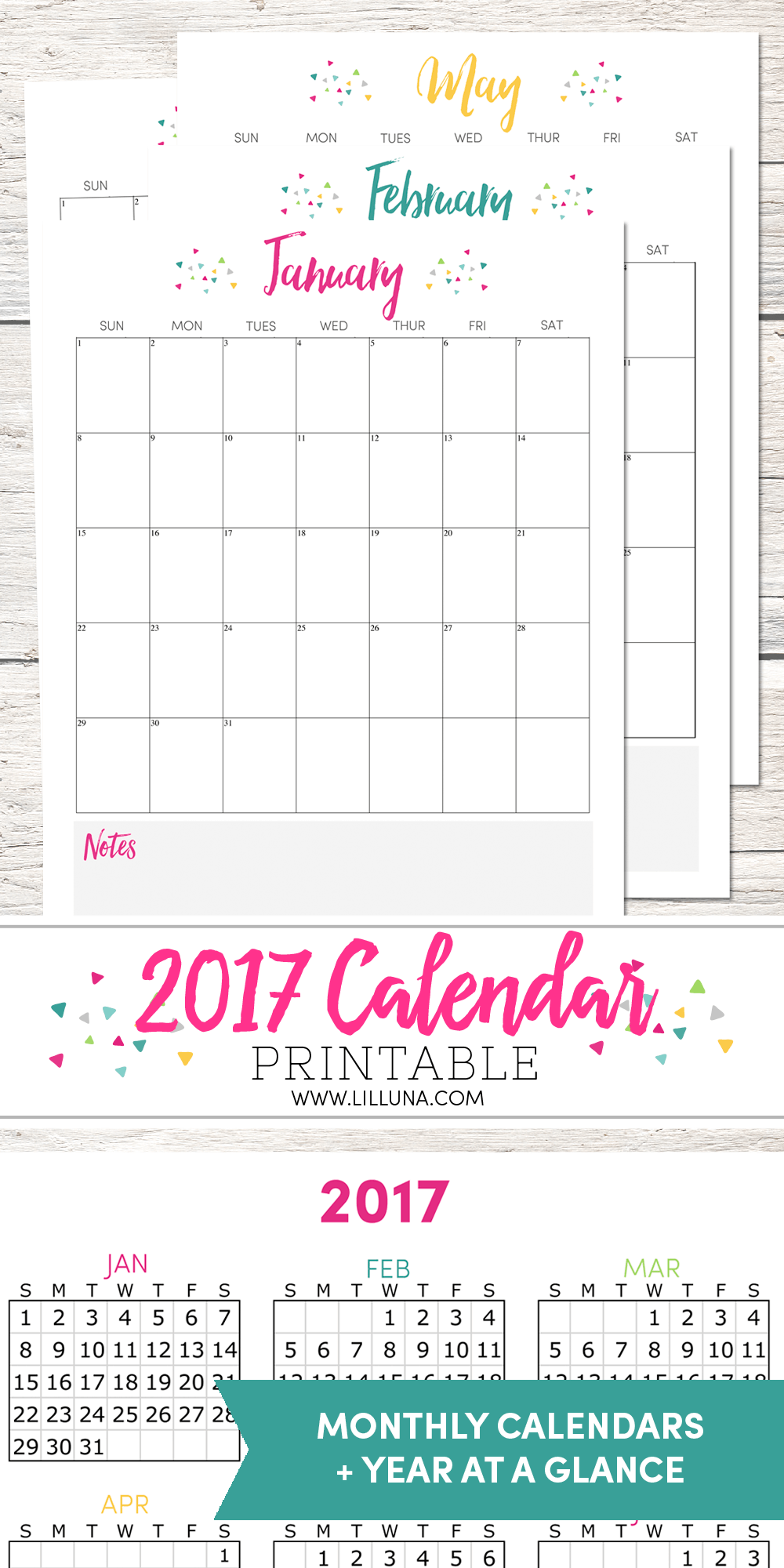 free 2017 calendar lil luna