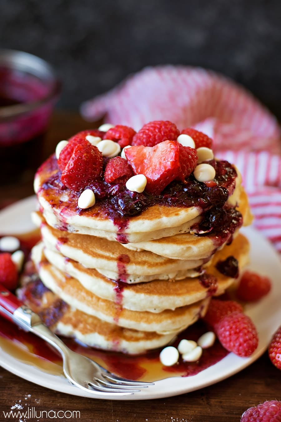 White Chocolate Berry Pancakes - Lil' Luna