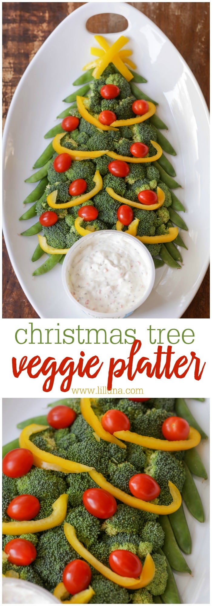 Christmas Tree Veggie Platter {10 Minute Appetizer} | Lil' Luna