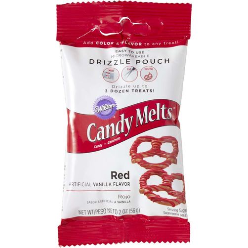 red wilton drizzle pouch for Christmas popcorn