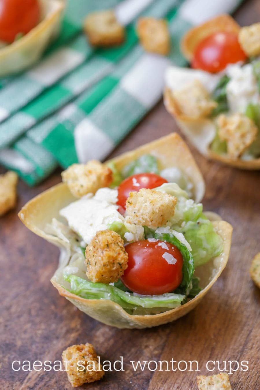 Caesar Salad Wonton Cups - Hezzi-D's Books and Cooks