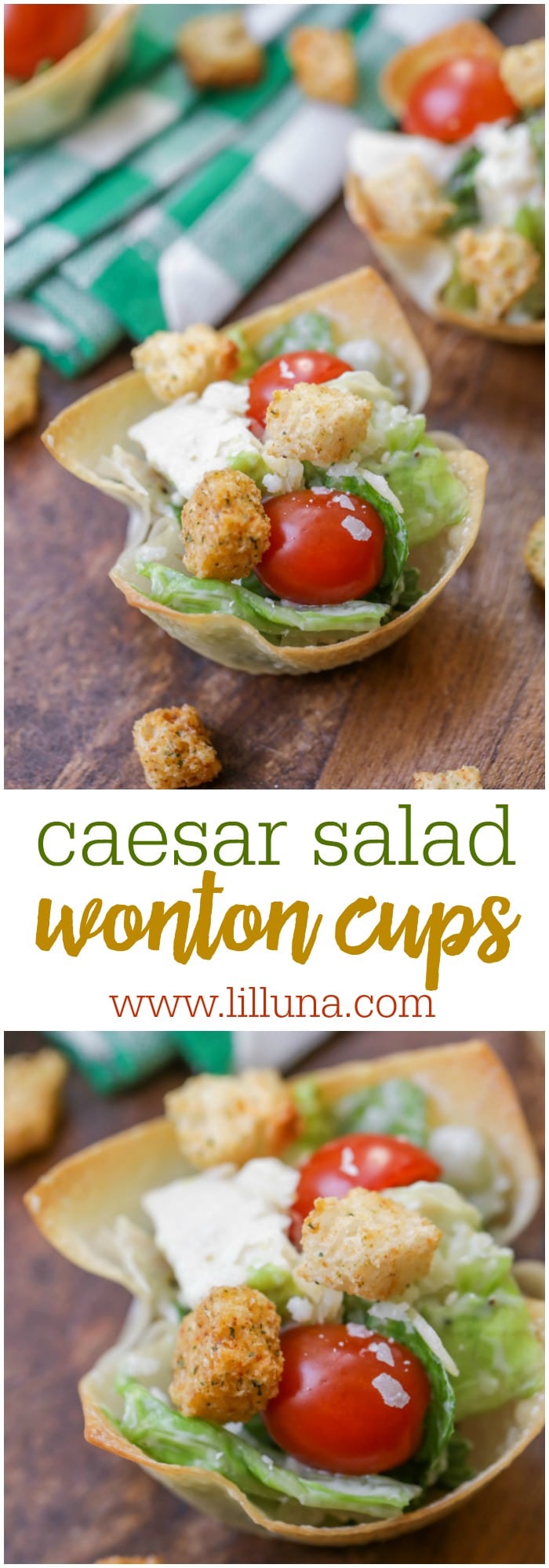 Caesar Salad Cups {Mini Salad Appetizer} | Lil' Luna