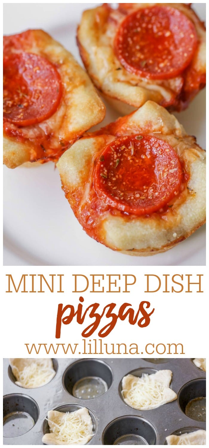 Mini Deep Dish Pizzas {Easily Customizable!} | Lil' Luna