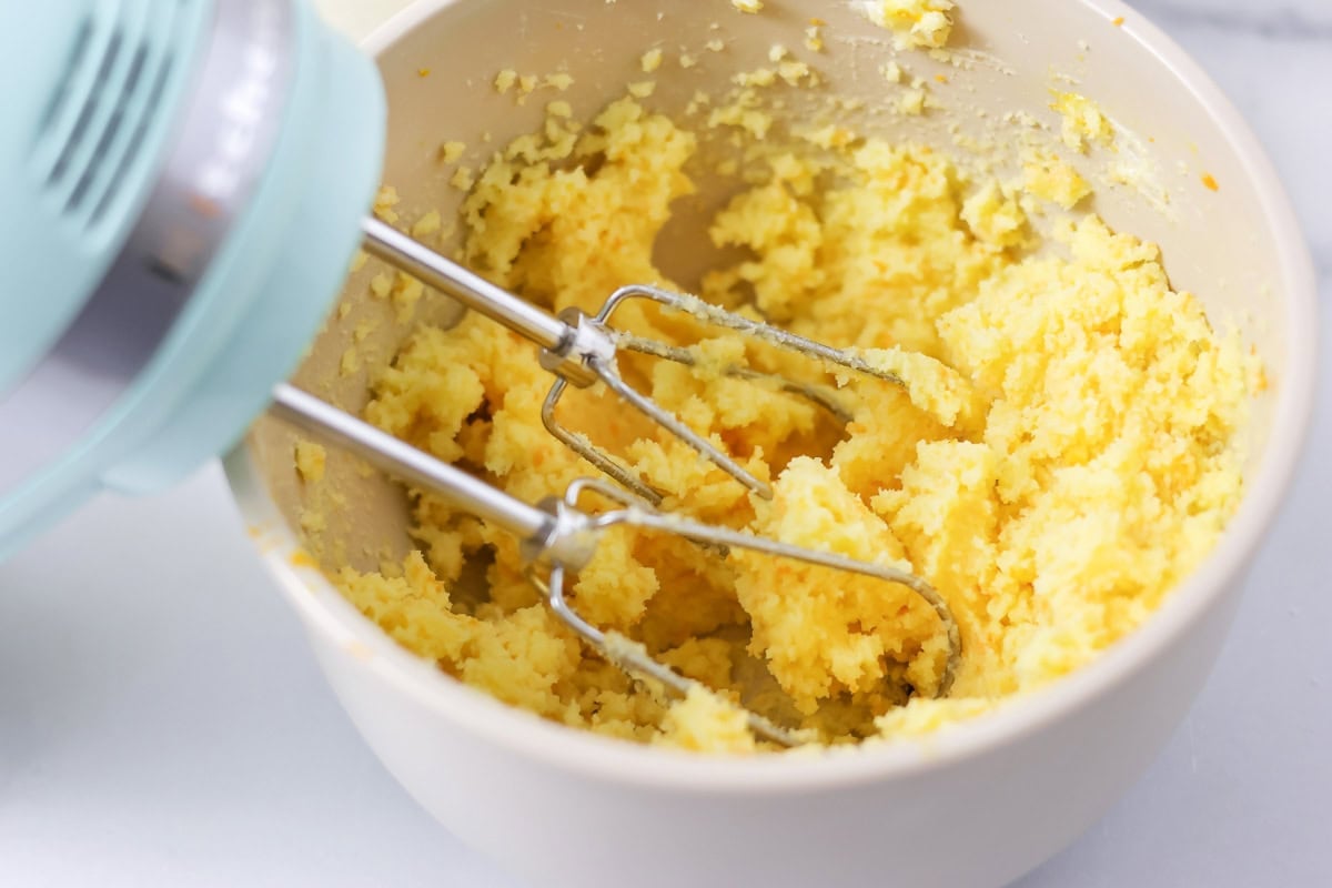 Orange zest filling for homemade orange rolls.